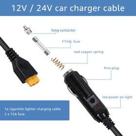 ACEANEA XT60 power cord with indicator light improves visibility during car use