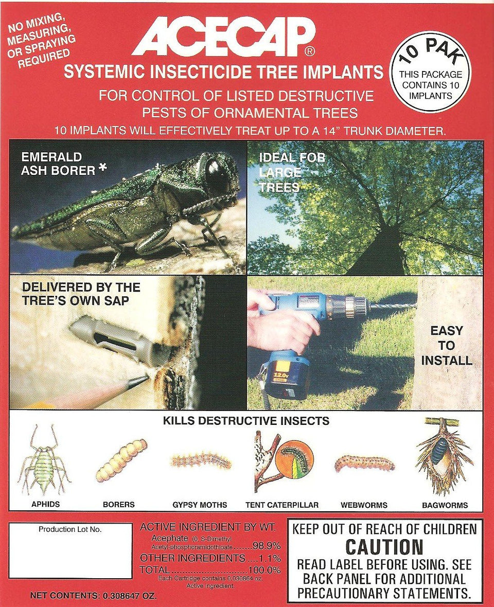 AcecapHywean ACECAP systemic implant—brown 10-pack protects ornamental trees during the growing season