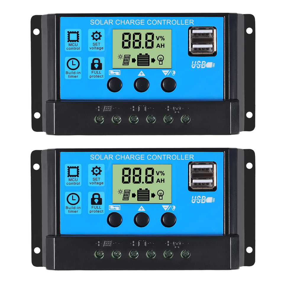 ACEIRMC 30A solar charge controller front view for compact mounting