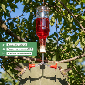 Acellegic red floral tip adds decorative appeal while guiding birds to feeding ports.