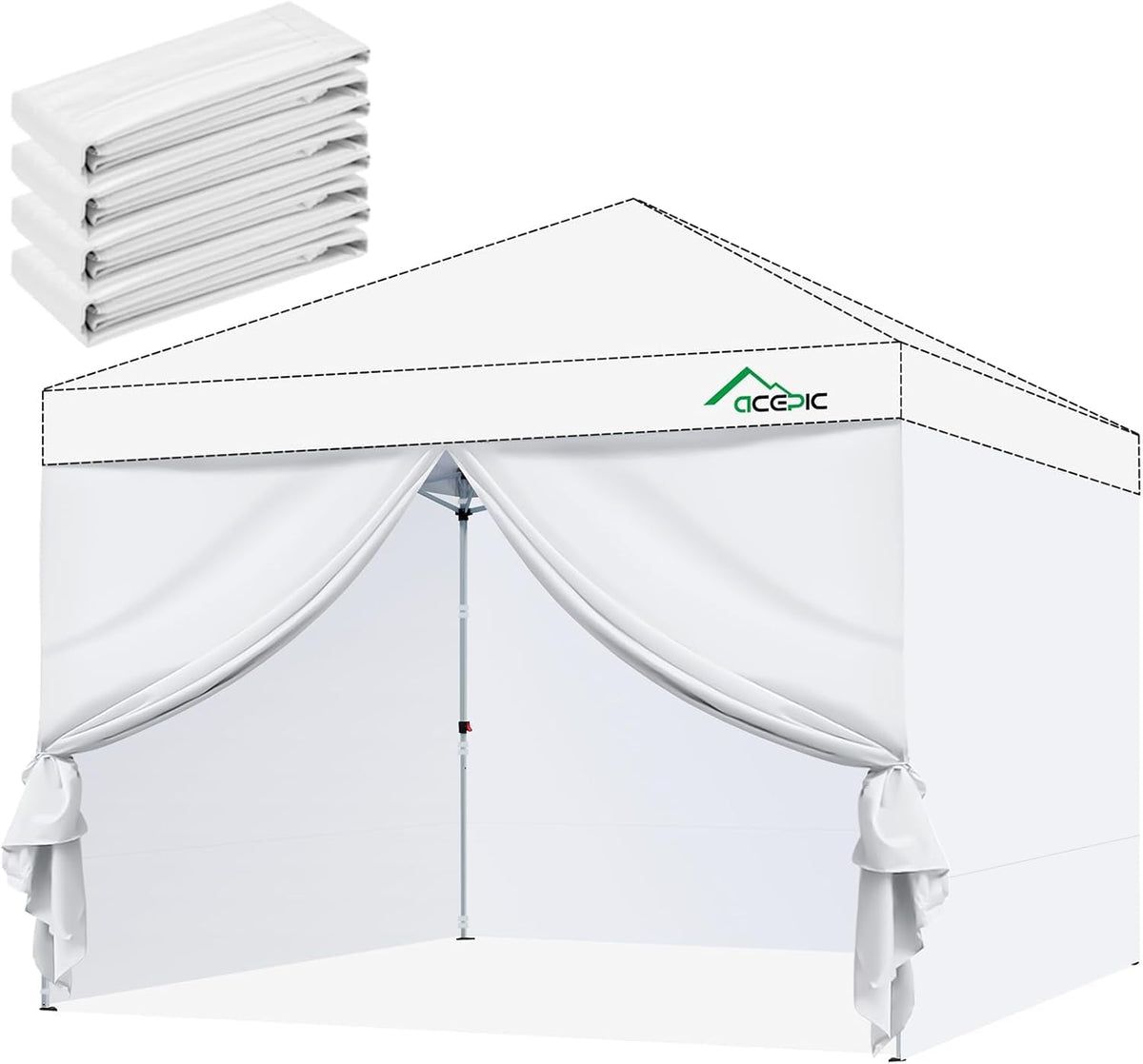Acepic 10x10ft canopy sidewalls with door offer privacy and full enclosure.