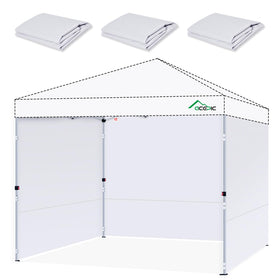 Acepic 210D waterproof white sidewall for 10x10 canopy provides rain protection.