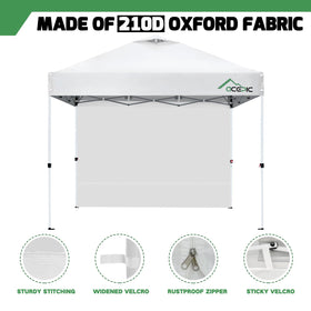 Acepic sidewall dimensions 120x86 inches provide wide coverage for most 10x10 canopies.