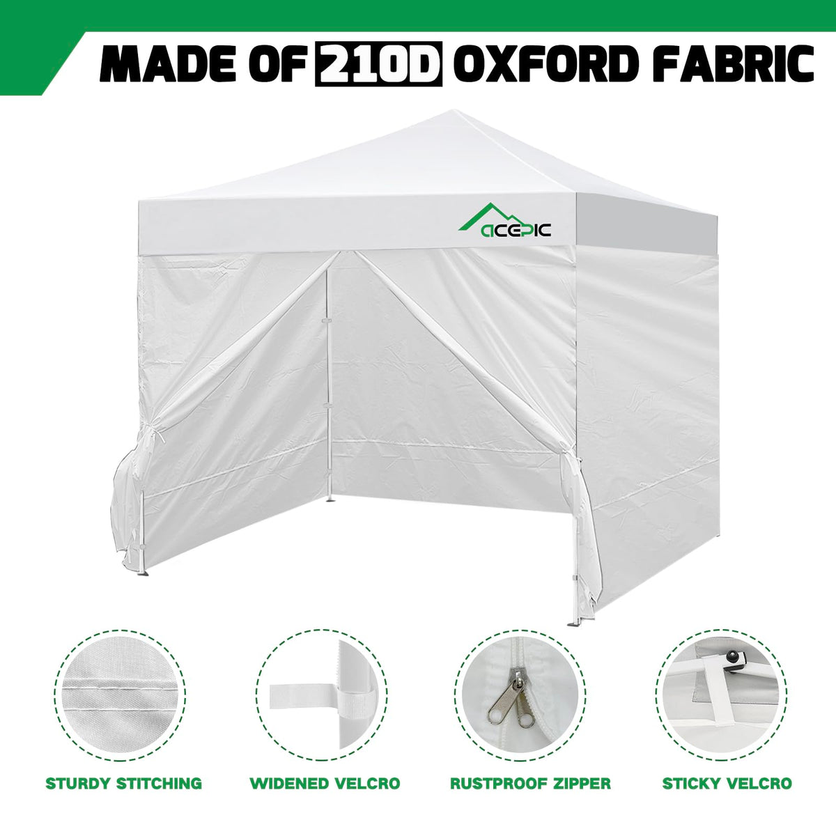 Acepic lightweight, foldable set for quick storage after events.