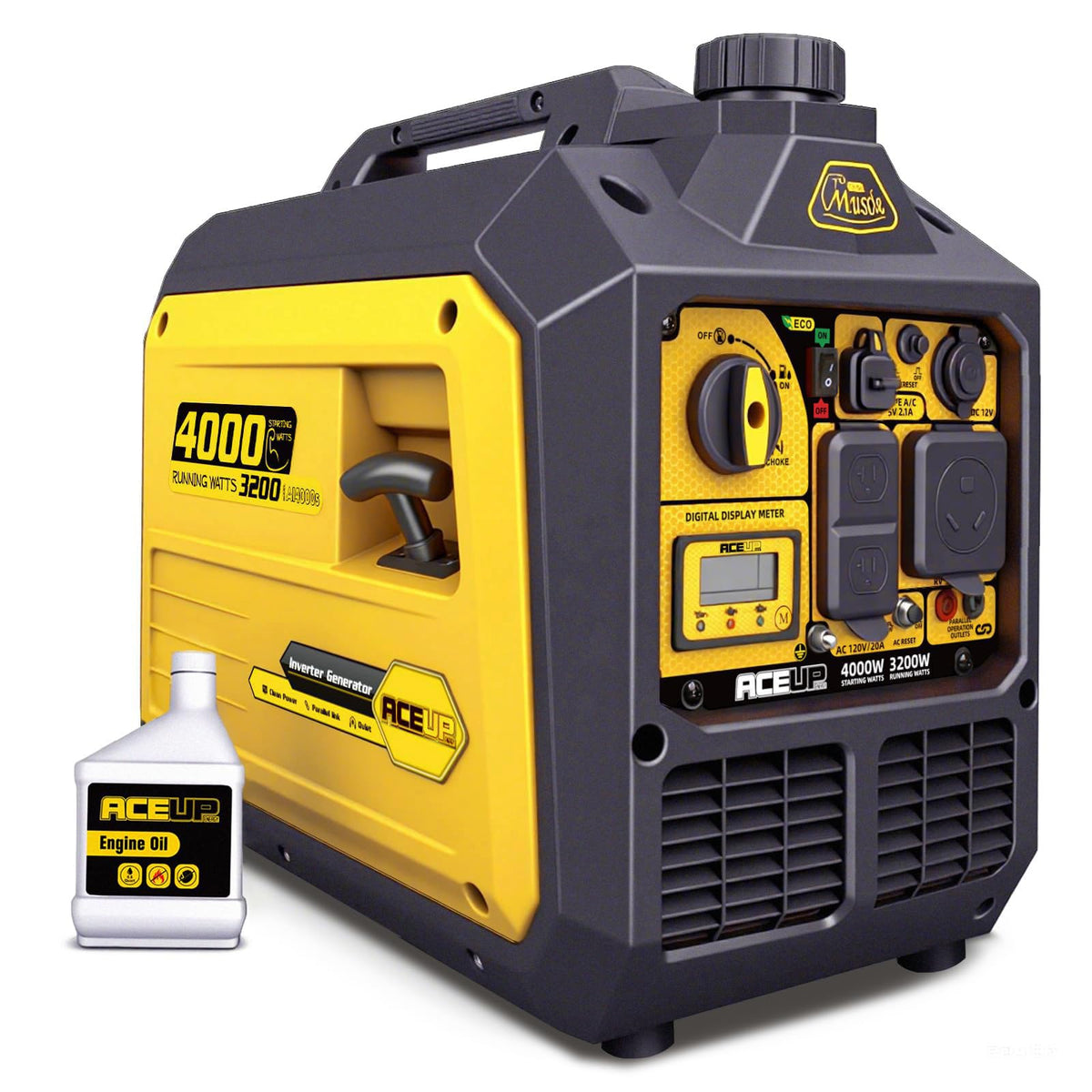 Aceup Energy 4000W inverter generator front view for portable home backup power