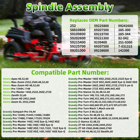 Aceur spindle assembly 58810800 compatible with legacy Ariens gear, ensuring reliable deck rotation.