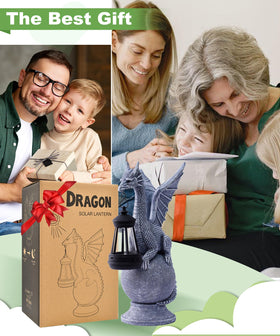 Acgarten garden dragon with lantern creates cozy glow on evenings