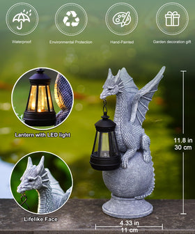 Acgarten weatherproof resin dragon figure withstands year-round outdoor use