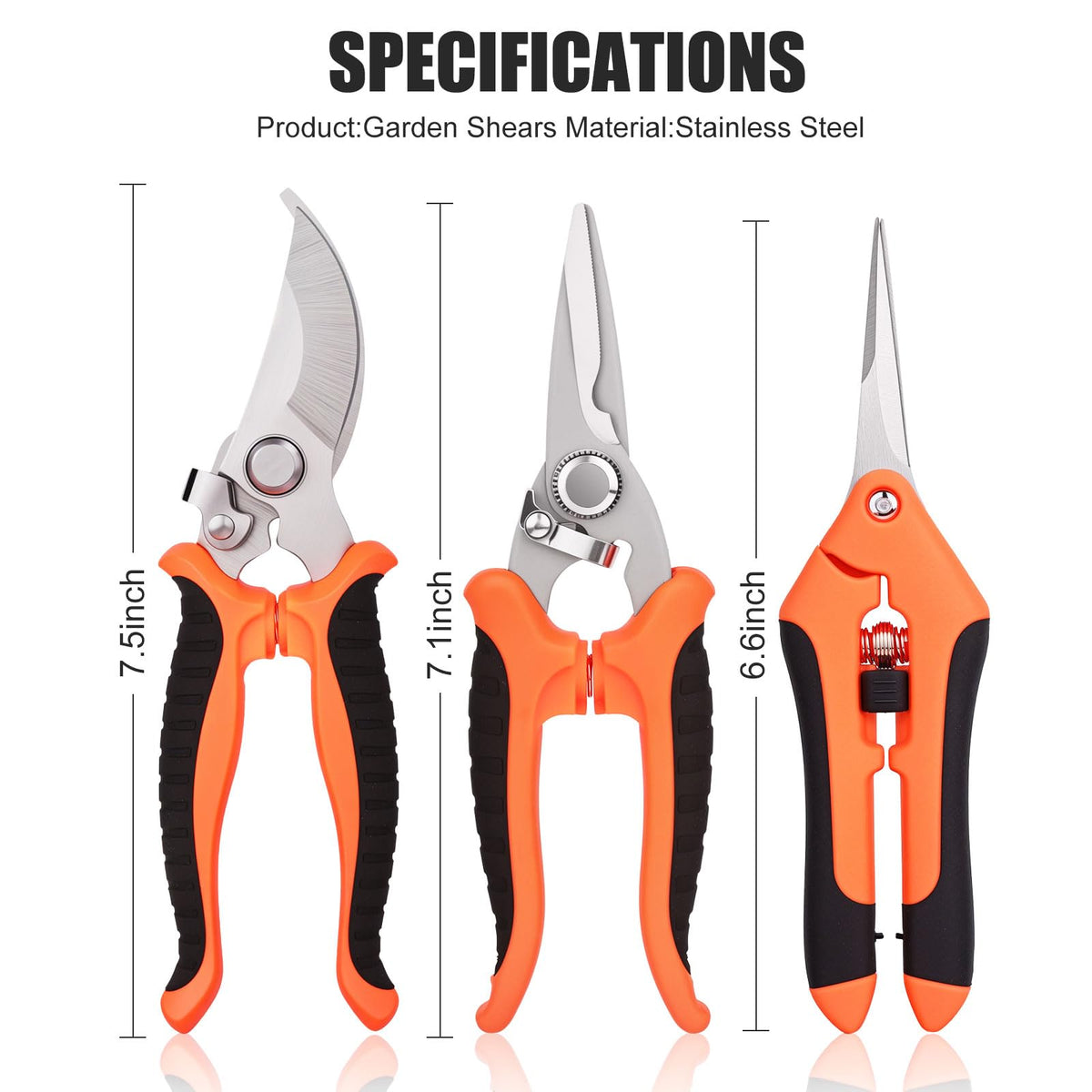 ACHRWFQ 3-piece garden set suitable for flowers fruit tree pruning and harvest tasks.
