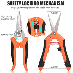 ACHRWFQ garden shears corrosion-resistant stainless steel provide durable performance through seasons.