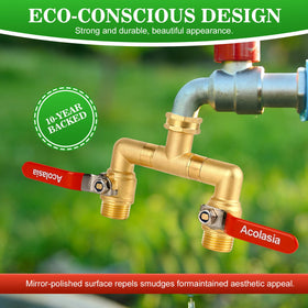 Acolasia hose splitter 360° rotating valve enables flexible hose positioning.