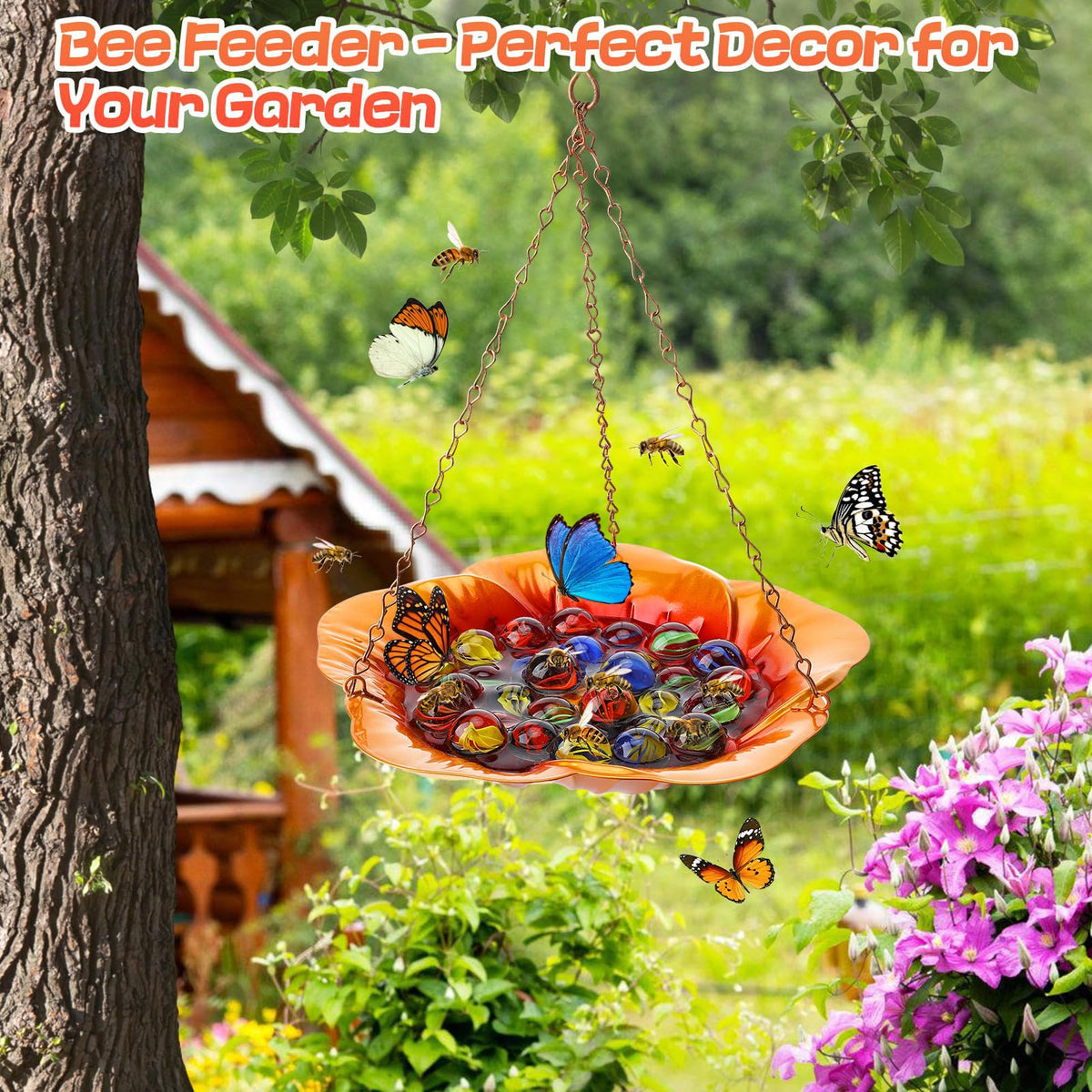 Acostop 30 glass marbles provide safe perches, keeping bees above water.