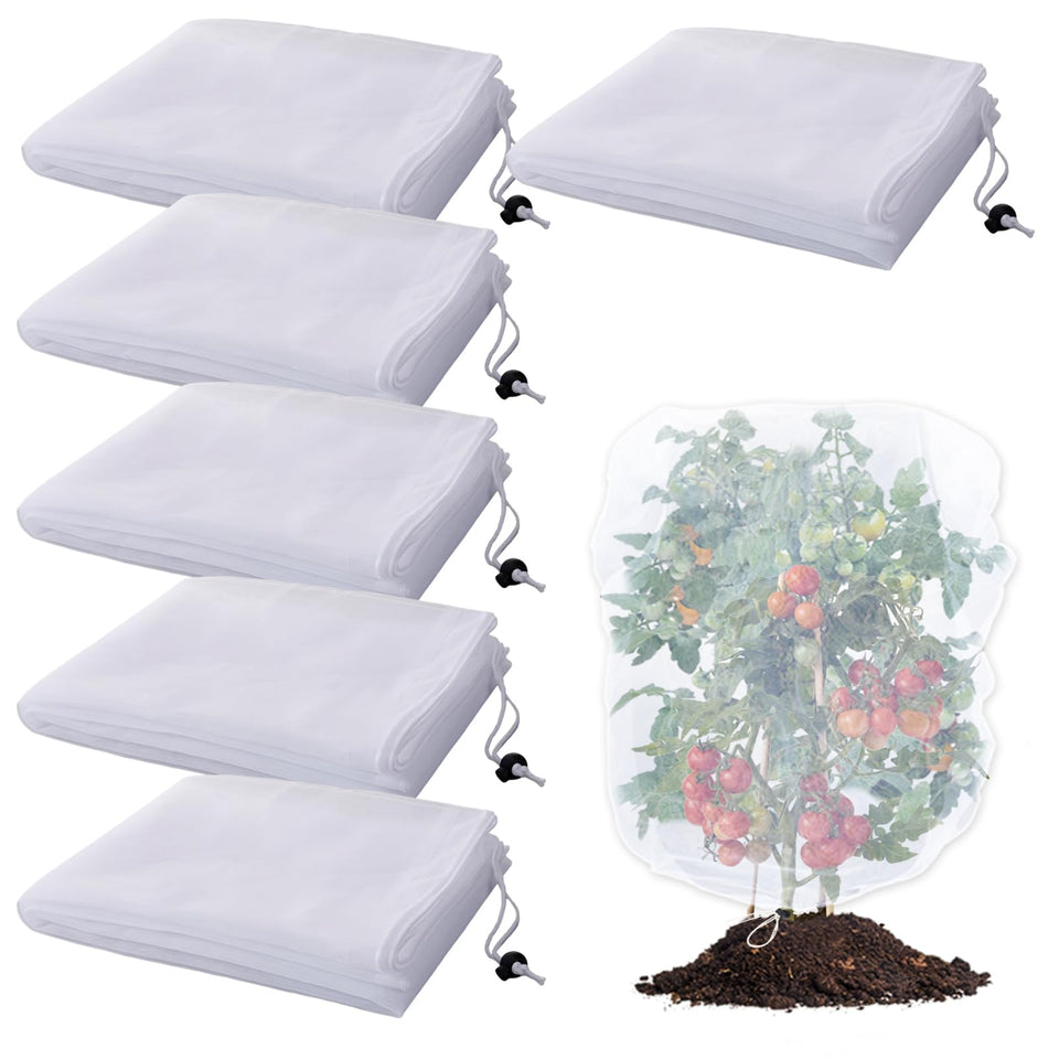 Acostop six-pack insect netting cover over plants protects from birds and pests.