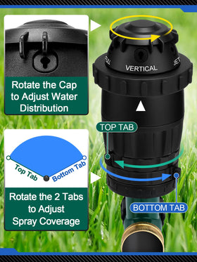 Acostop adjustable arc sprinkler with 25 to 360 degree coverage for precise shaping