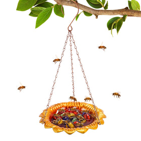 Acostop bee feeder with sunflower design attracts bees while beautifying your garden.