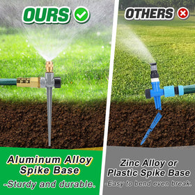 Acostop brass adjustable-nozzle sprinkler lets you switch spray patterns.