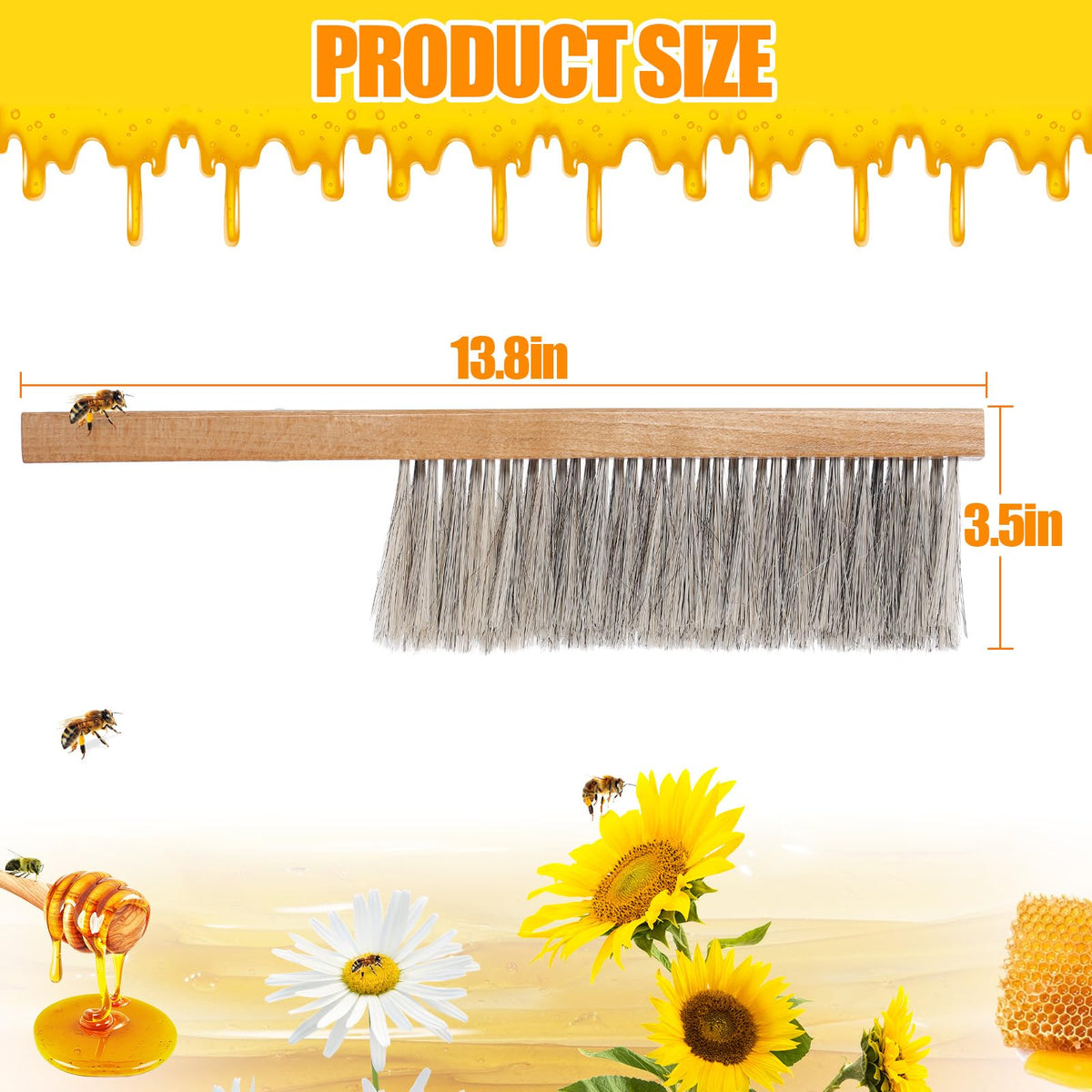 Acostop brush gently brushes bees off clothing during inspections.