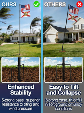Acostop flag pole easy install with twist-together tubes.