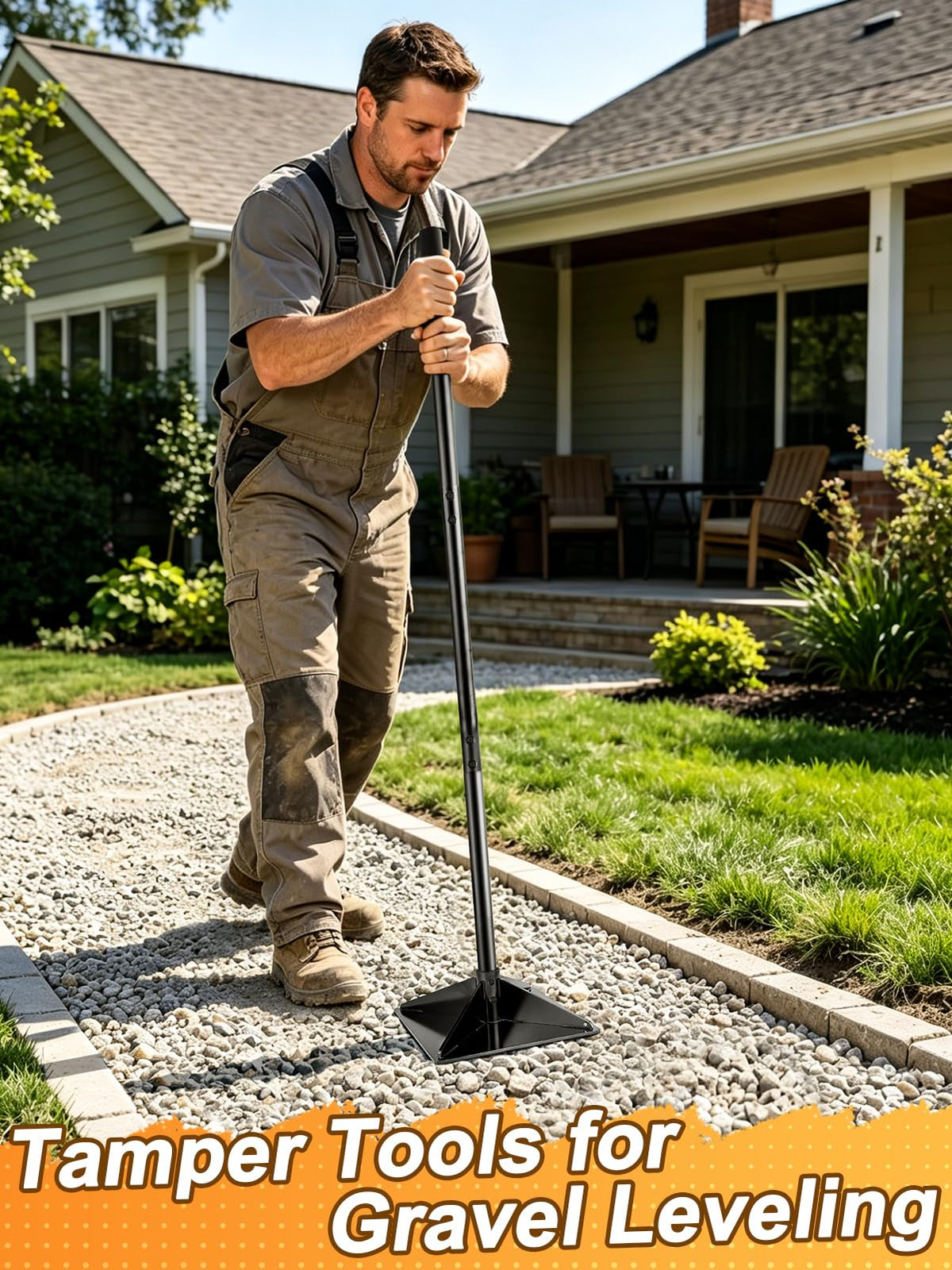 Acostop heavy-duty steel construction stands up to tough landscaping tasks.