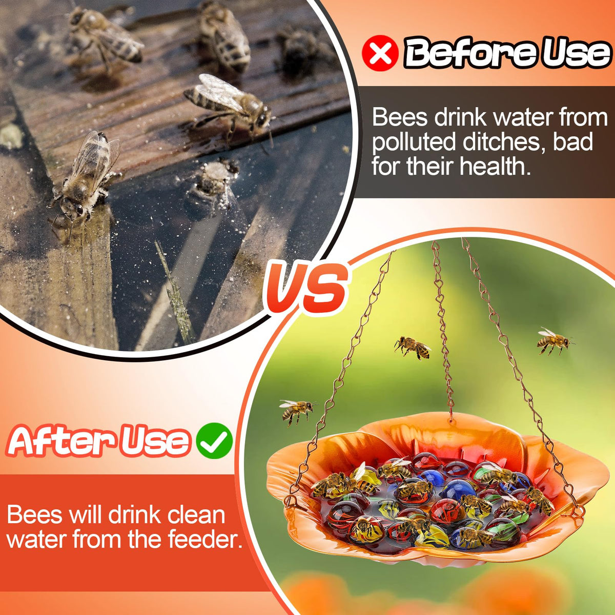 Acostop iron bee watering station is anti-rust and weather-resistant for outdoor use.