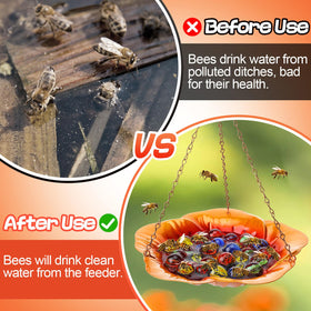 Acostop iron bee watering station is anti-rust and weather-resistant for outdoor use.