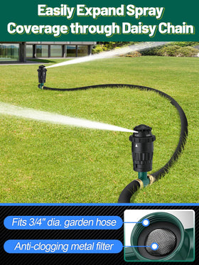 Acostop spike sprinkler 2-pack delivers broad yard coverage with reliable performance.