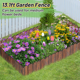 Acostop carbonized pine edging highlights dark finish and long-lasting weather resistance.