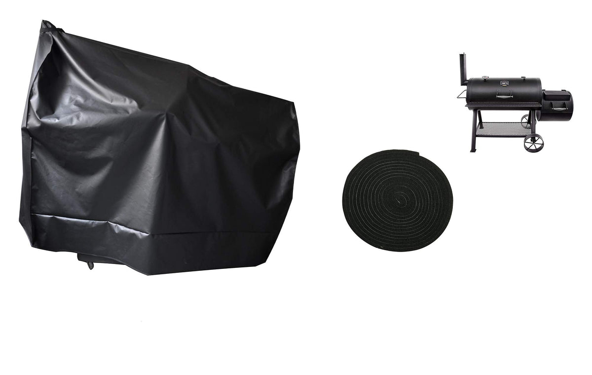 acoveritt heavy duty charcoal grill offset smoker cover fitted with secure straps stays in place