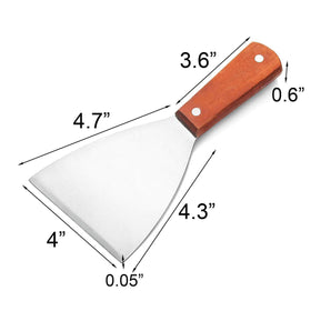 Acronde blade design reaches between grates reducing scratches while cleaning