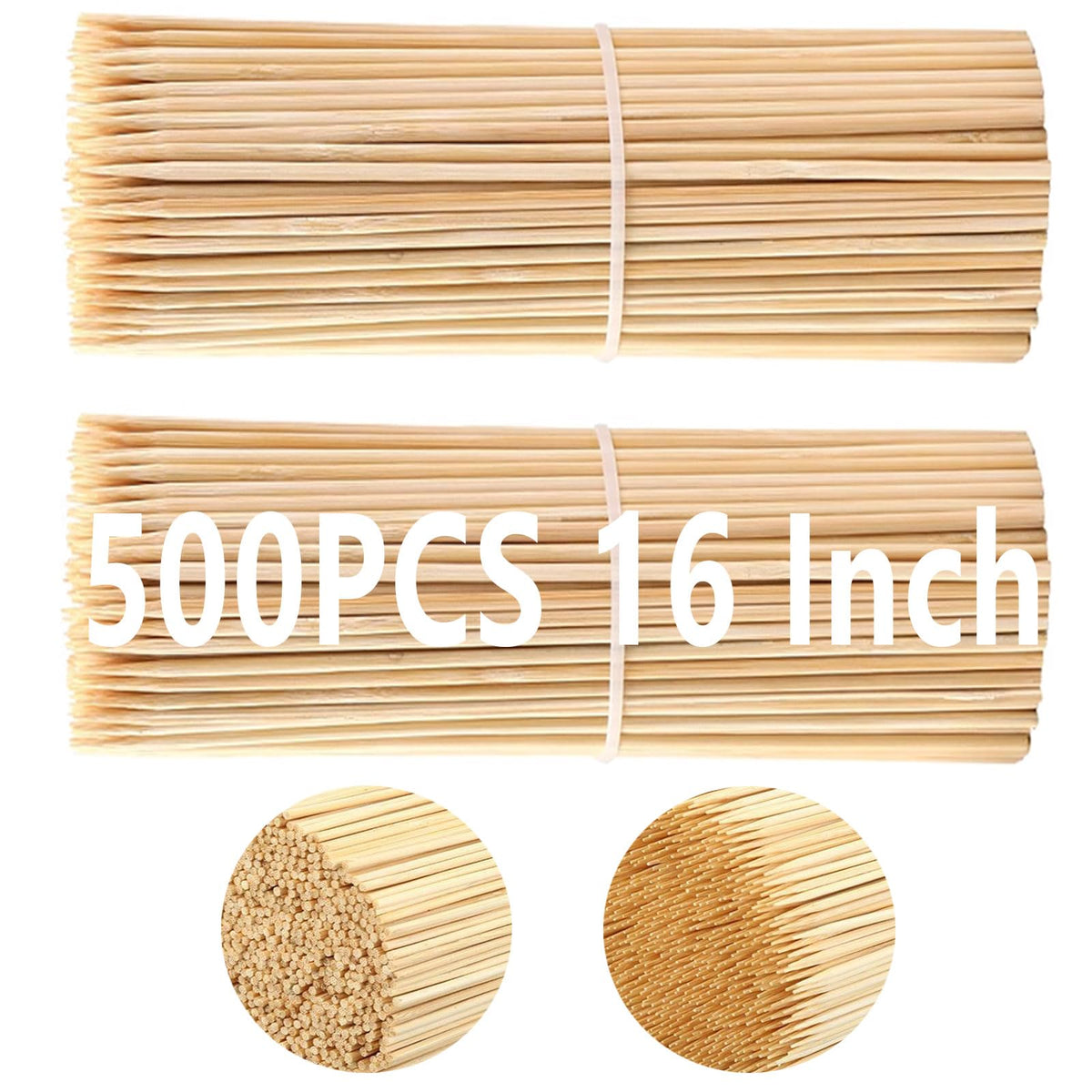 Acrux7 16-inch natural bamboo skewers in packaging, ideal for grilling and crafts