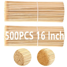 Acrux7 16-inch natural bamboo skewers in packaging, ideal for grilling and crafts