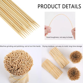 Acrux7 500-pack natural bamboo skewers for appetizers, marshmallows, and desserts
