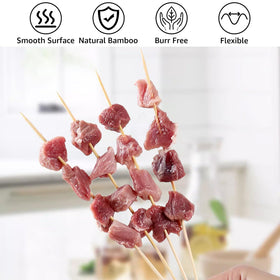 Acrux7 polished bamboo skewers prevent cracking during heavy-duty grilling