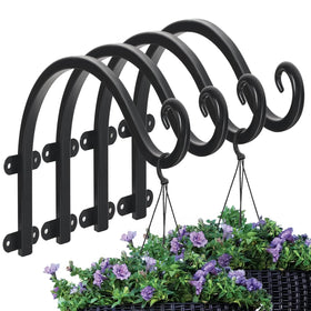 Acteomsly 4-pack 12-inch plant hangers in black for outdoor display