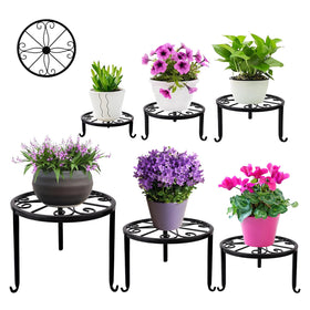 Acteomsly 6-pack metal plant stands with varied heights for optimal light.