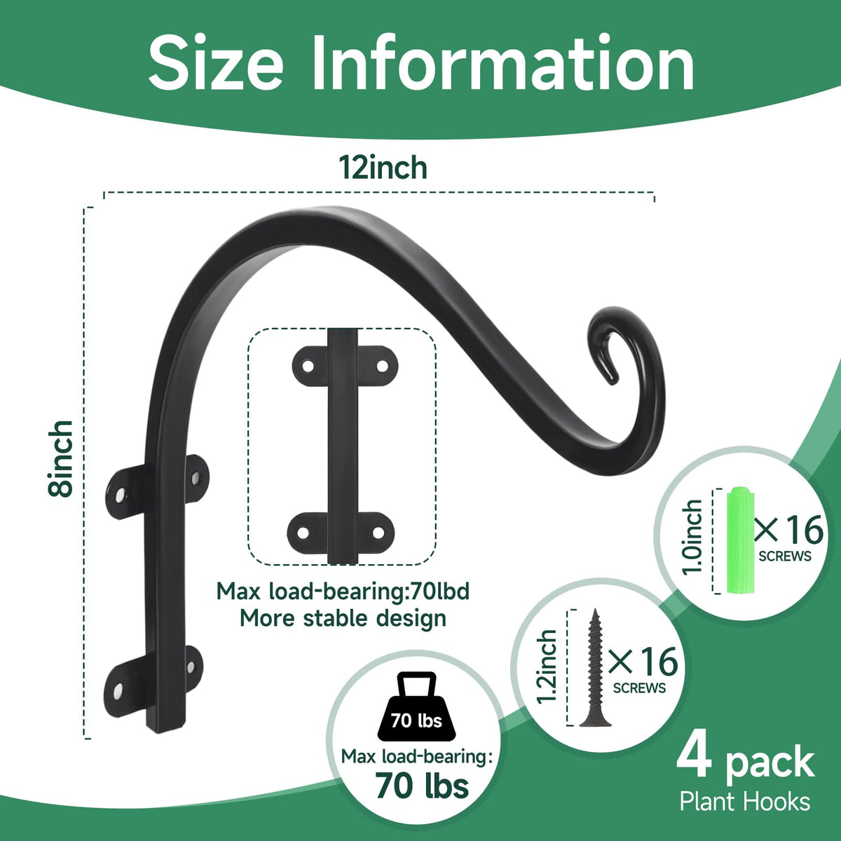 Acteomsly plant-hanger bracket closeup showing rugged steel construction