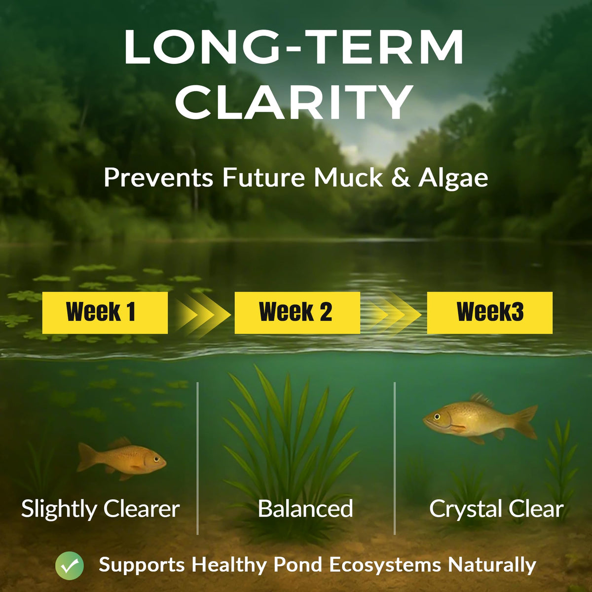 ActiClear koi pond ecosystem image highlighting balanced water and fish health.
