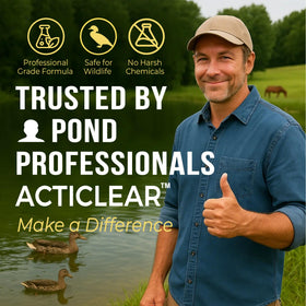 ActiClear outdoor pond lake application image showing easy maintenance for large features.