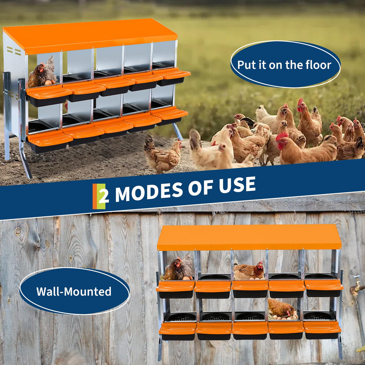 ActiveTrail nesting box suits indoor or outdoor coops for versatile placement