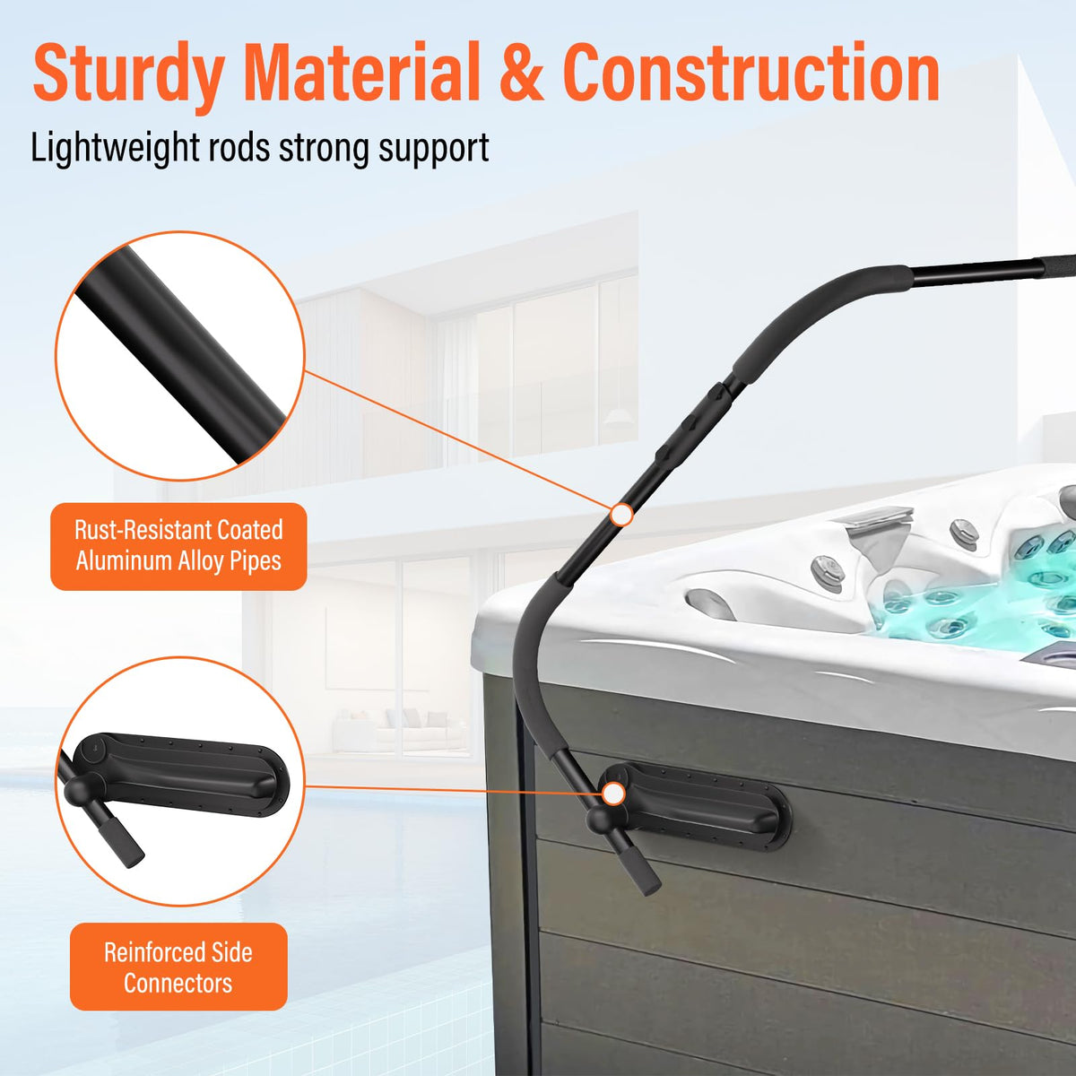 ACTREY three-hook towel rack by spa side for organized towels