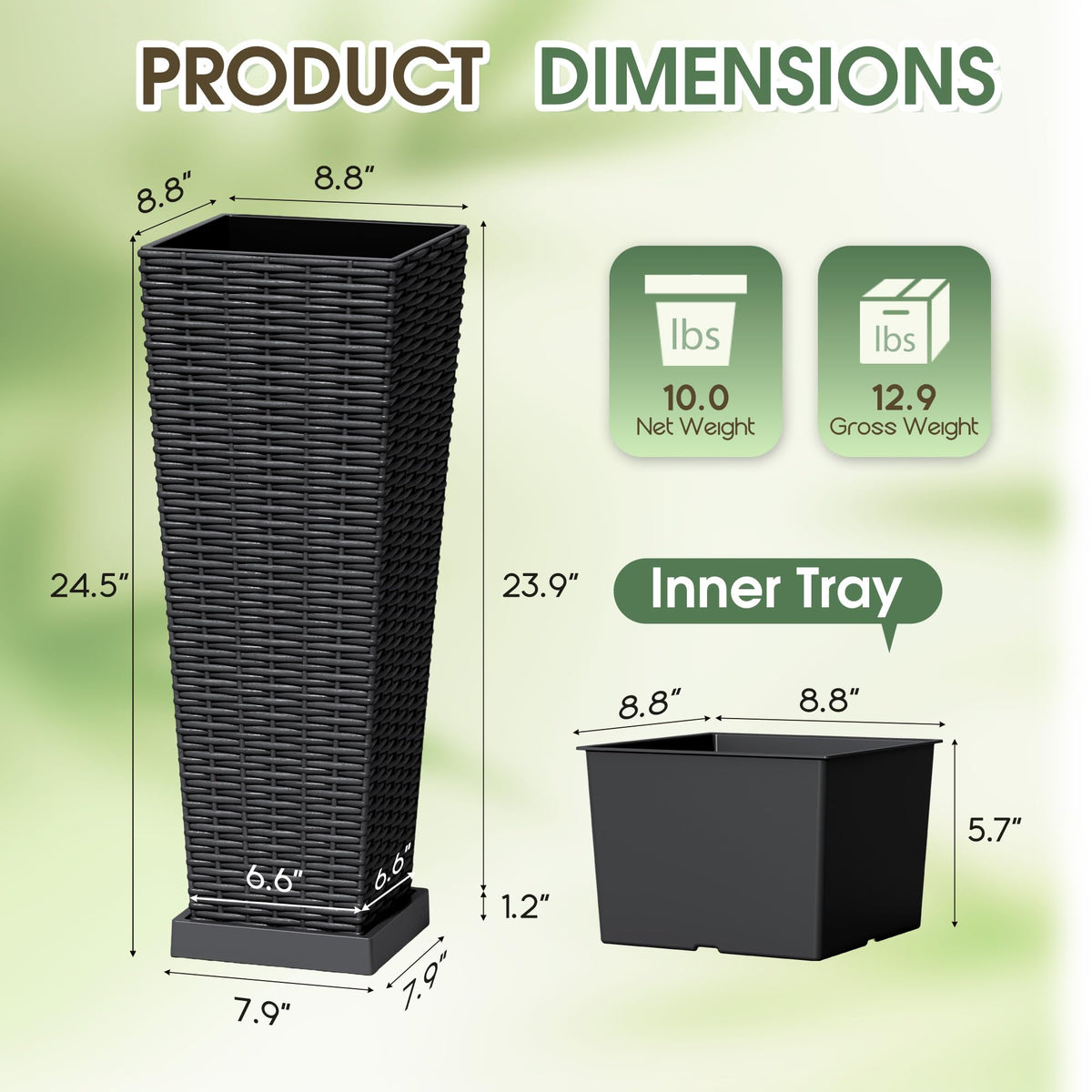 Acurax four-drainage-holes design supports drainage efficiency for plants.