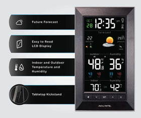 AcuRite 01121M high-contrast LCD display easy-to-read weather data.