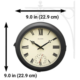AcuRite clock featuring 360-degree rotation for easy time checks from near any direction.