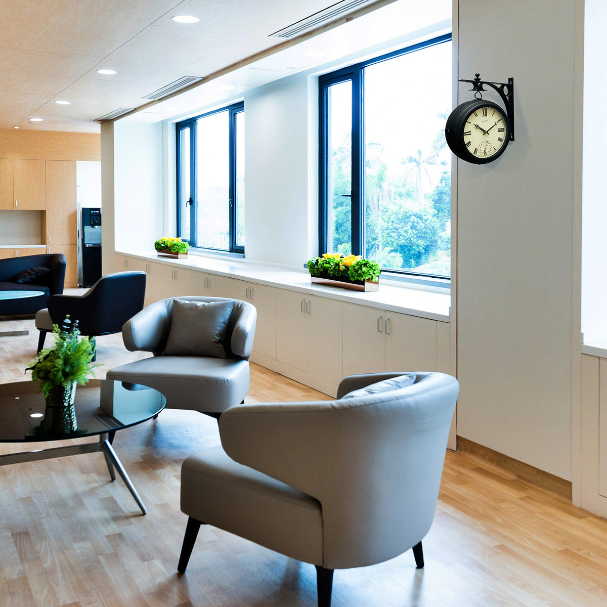 AcuRite clock installed indoors or outdoors for flexible placement.