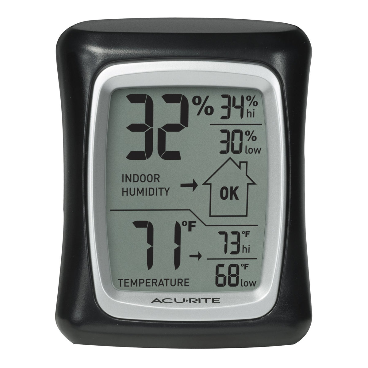 AcuRite humidity comfort icon display shows ideal indoor humidity at a glance