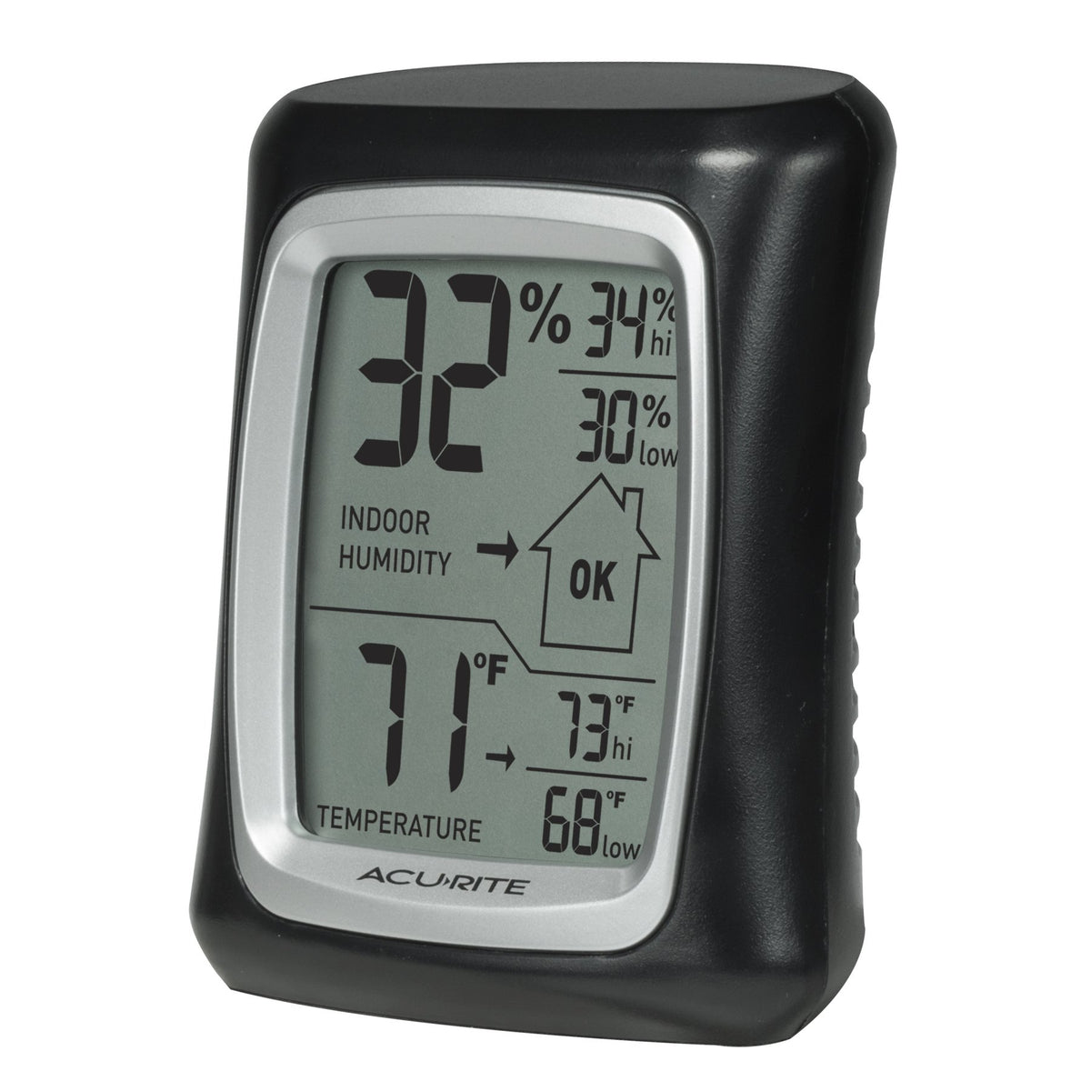 AcuRite indoor digital thermometer and hygrometer front view for quick condition checks
