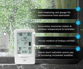 AcuRite indoor-outdoor monitor displaying current conditions for home comfort planning
