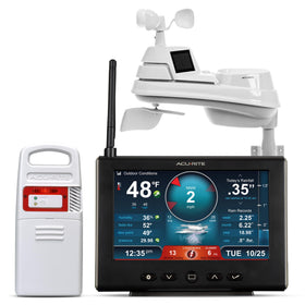 AcuRite Iris 5-in-1 HD display showing local temperature and humidity at a glance