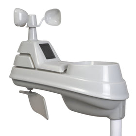 AcuRite Iris 5-in-1 outdoor sensor displays temperature, humidity, wind, and rain for quick weather awareness.
