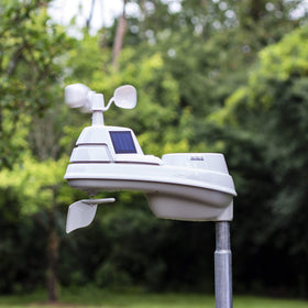 AcuRite Iris PRO+ wind speed readout and wind direction indicator for weather tracking.